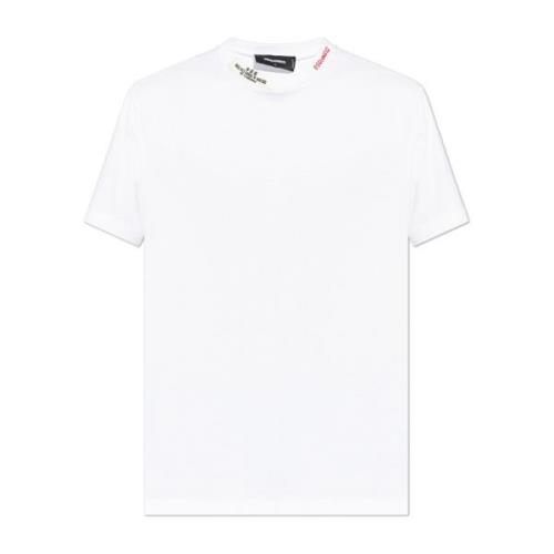 T-shirt met logo Dsquared2 , White , Heren