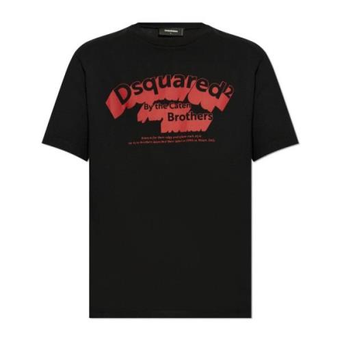 Bedrukt T-shirt Dsquared2 , Black , Heren