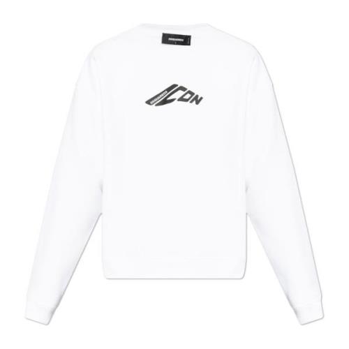 Sweatshirt met logo Dsquared2 , White , Heren