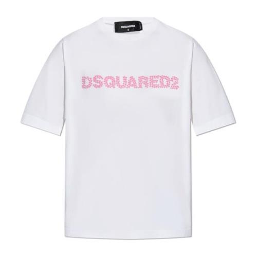 T-shirt met logo Dsquared2 , White , Dames