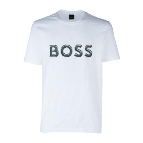 Casual Katoenen T-Shirt Hugo Boss , White , Heren