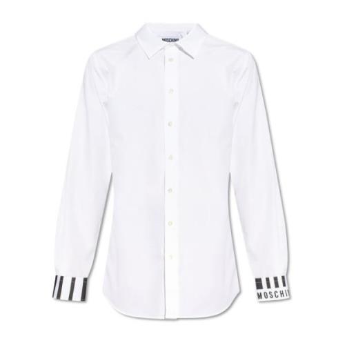 Shirt met logo Moschino , White , Heren