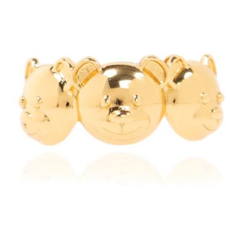 Messingring met beer motief Moschino , Yellow , Dames