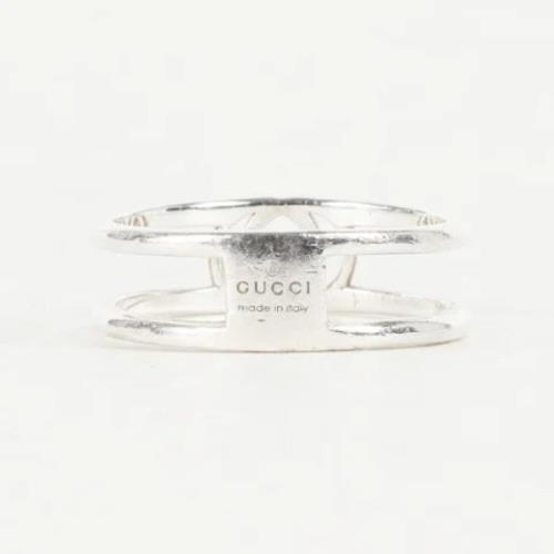 Pre-owned Metal rings Gucci Vintage , Gray , Dames