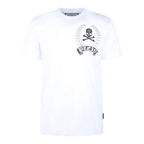 Contrasterend Print Katoenen T-Shirt Philipp Plein , White , Heren