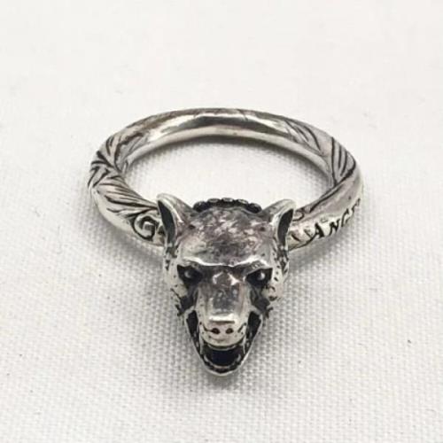 Pre-owned Metal rings Gucci Vintage , Gray , Dames