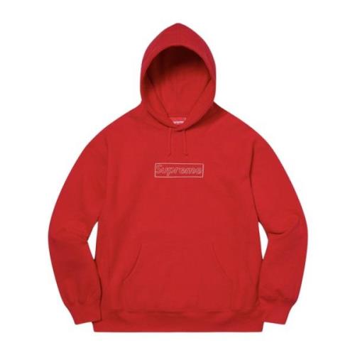 Rode Box Logo Limited Edition Hoodie Kaws , Red , Heren