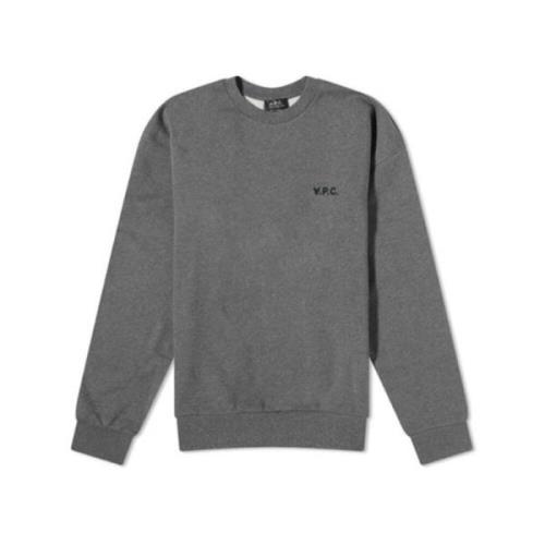 Grijze Ronde Hals Sweatshirt 100% Katoen A.p.c. , Gray , Heren