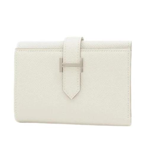 Pre-owned Leather wallets Hermès Vintage , White , Dames