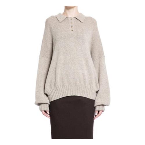 Sepia Cashmere Gebreide Trui Khaite , Beige , Dames