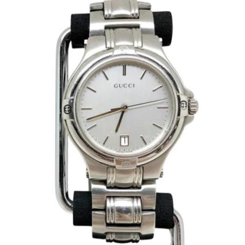 Pre-owned Stainless Steel watches Gucci Vintage , White , Dames