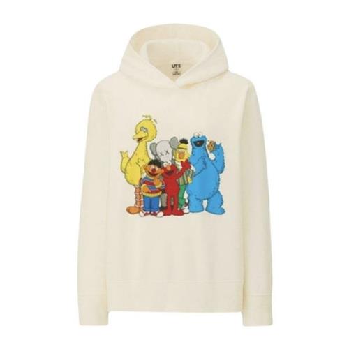 Sesamstraat Groep Hoodie Natuurlijk Kaws , Beige , Heren