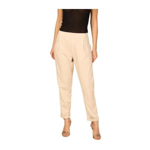 Chino Jogger Broek met Relaxte Pasvorm Mason's , Beige , Dames