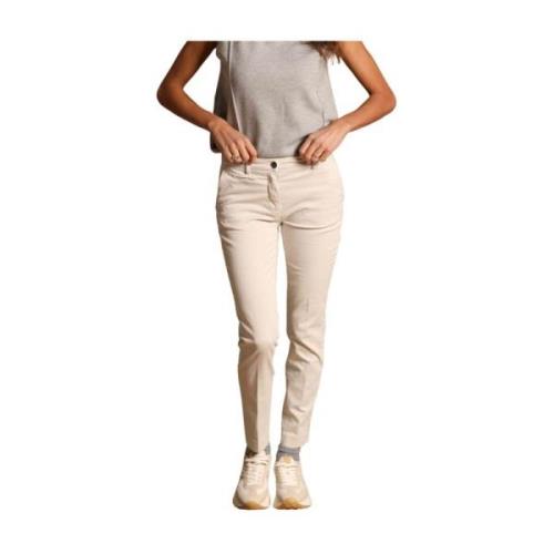 Slimme Dames Chino Broek in Satijn Mason's , White , Dames