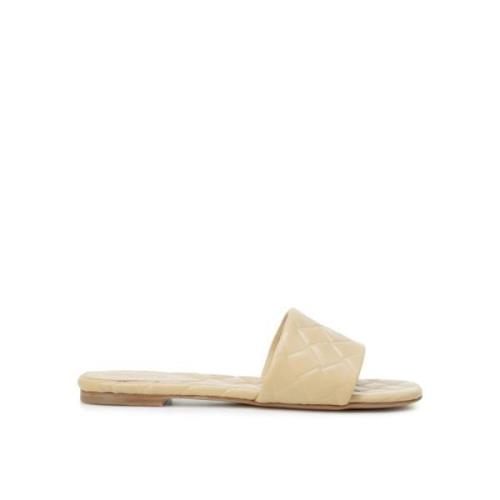 Leren Sandalen Beige Ss22 Bottega Veneta , Beige , Dames