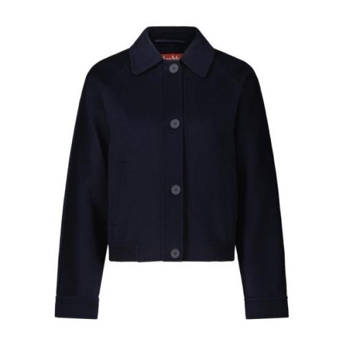 Wollen Blouson Jas Max Mara , Blue , Dames