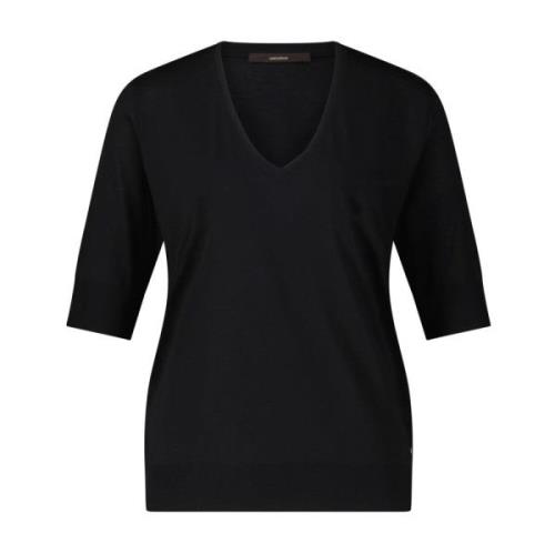 V-hals Shirt Lichtgewicht Zacht Stof Windsor , Black , Dames