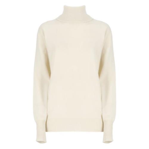 Kasjmier Dames Trui Ivoor Hoge Hals Jil Sander , Beige , Dames