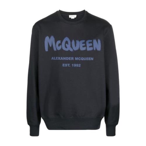 Stijlvolle Sweatshirt voor Mannen Alexander McQueen , Blue , Heren