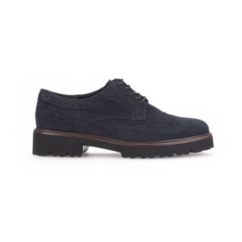 Marine Leren Derby Schoenen Gabor , Blue , Dames