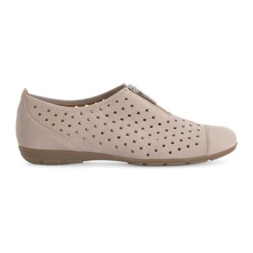 Nubuck Linnen Ballerina Schoenen Gabor , Gray , Dames