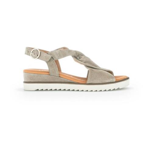 Beige Suède Kruisband Sandalen Gabor , Beige , Dames