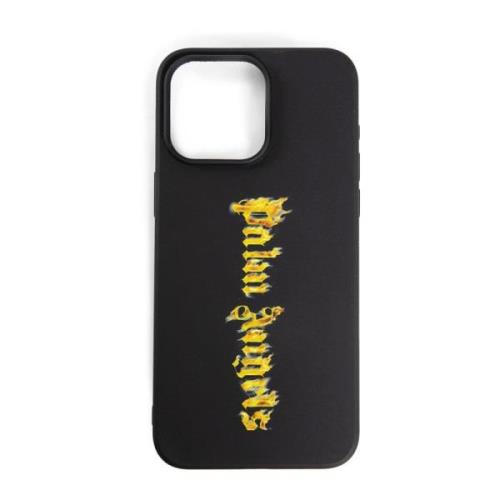 Zwart Goud Brandend Logo iPhone 15 Pro Max Hoesje Palm Angels , Black ...