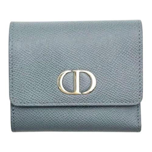 Pre-owned Leather wallets Dior Vintage , Blue , Dames