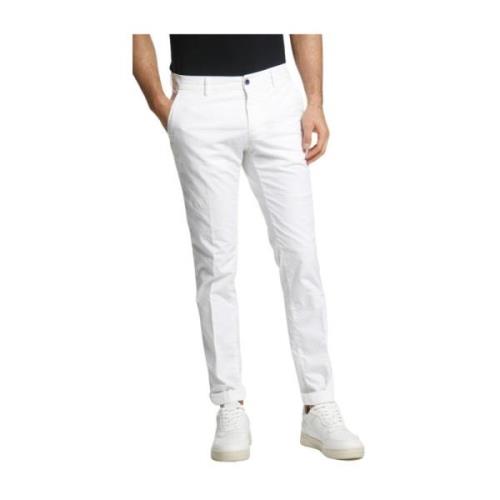 Extra Slim Chino Broek in Stretch Gabardine Mason's , White , Heren