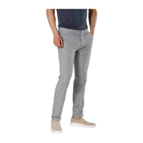 Slim Fit Glen Check Chino Broek Mason's , Gray , Heren