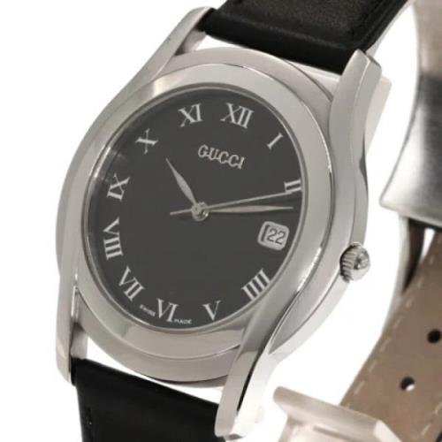 Pre-owned Leather watches Gucci Vintage , Black , Dames