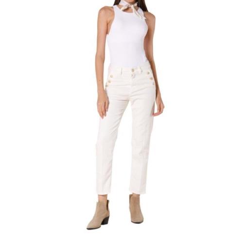 Agnes Sailor Dames Denim Broek Mason's , White , Dames