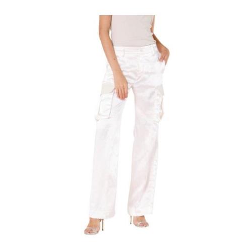 Satin Cargo Broek Rechte Pijp Mason's , White , Dames