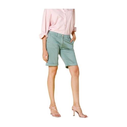 New York Chino Bermuda Shorts Mint Green Mason's , Green , Dames