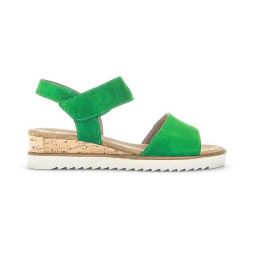 Groene Sandalen Comfortabele Sleehak Gabor , Green , Dames