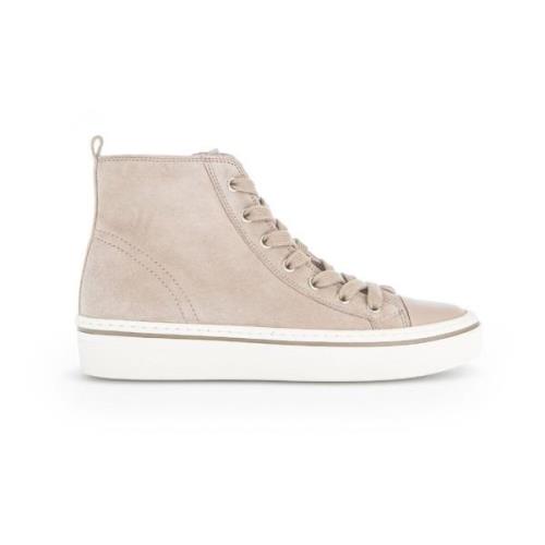 Suede High Top Sneakers Gabor , Beige , Dames