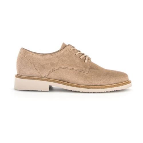 Beige Velvet Winter Derby Schoenen Gabor , Beige , Dames