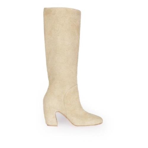 Kniehoge geborstelde suède laars Cortana , Beige , Dames