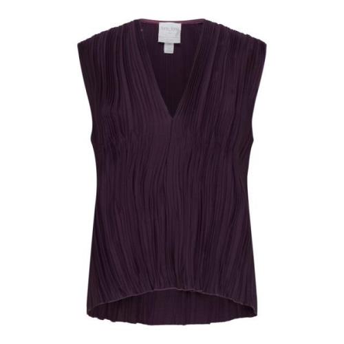 Elegante Zijden Top Forte Forte , Purple , Dames