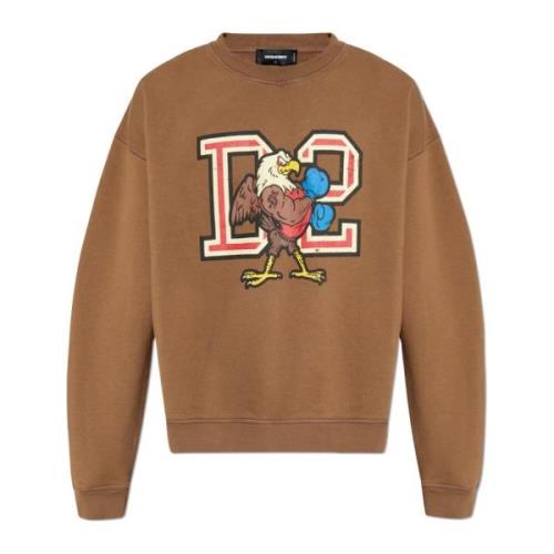 Sweatshirt met print Dsquared2 , Brown , Heren