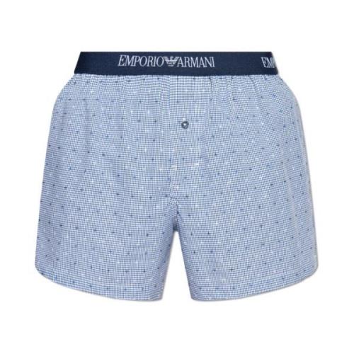 Boxershorts met ruitpatroon Emporio Armani , Blue , Heren