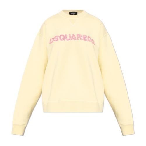 Sweatshirt met Logo Dsquared2 , Yellow , Dames