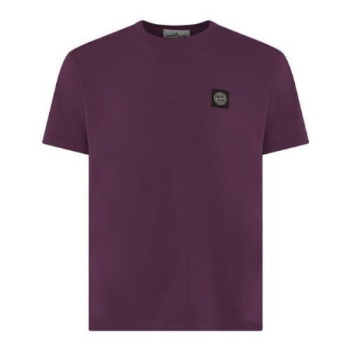 Heren T-shirt Klassieke Pasvorm Stone Island , Purple , Heren