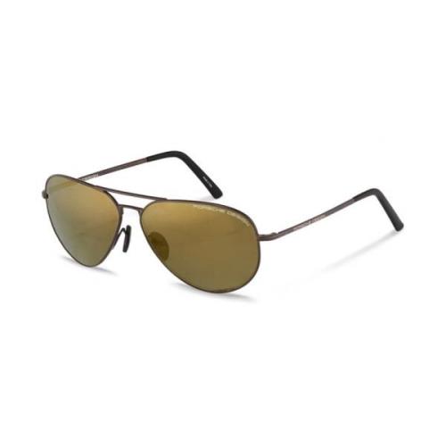 Bruin montuur met goud gespiegelde lenzen Porsche Design , Brown , Uni...