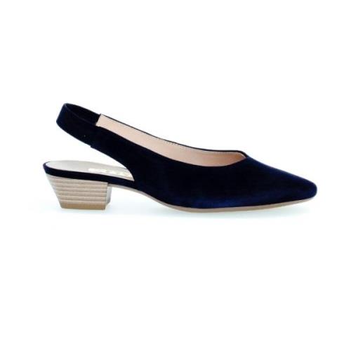 Moderne Slingback Leren Hakken Gabor , Blue , Dames