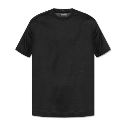 T-shirt met geborduurd logo Emporio Armani , Black , Heren