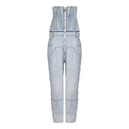 Katoenen vintage boyfriend jeans Balmain , Blue , Dames