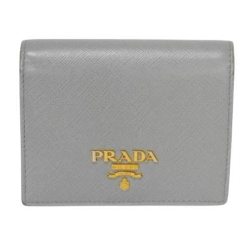 Pre-owned Leather wallets Prada Vintage , Gray , Dames