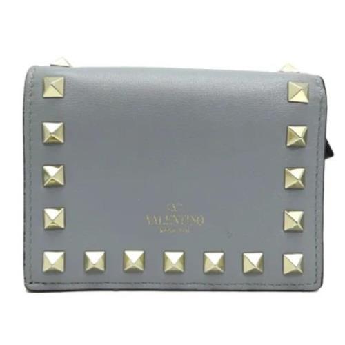 Pre-owned Leather wallets Valentino Vintage , Gray , Dames