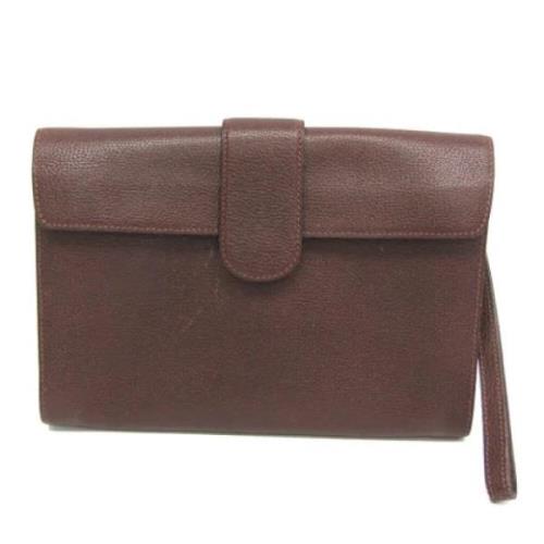 Pre-owned Leather clutches Delvaux Pre-owned , Brown , Dames